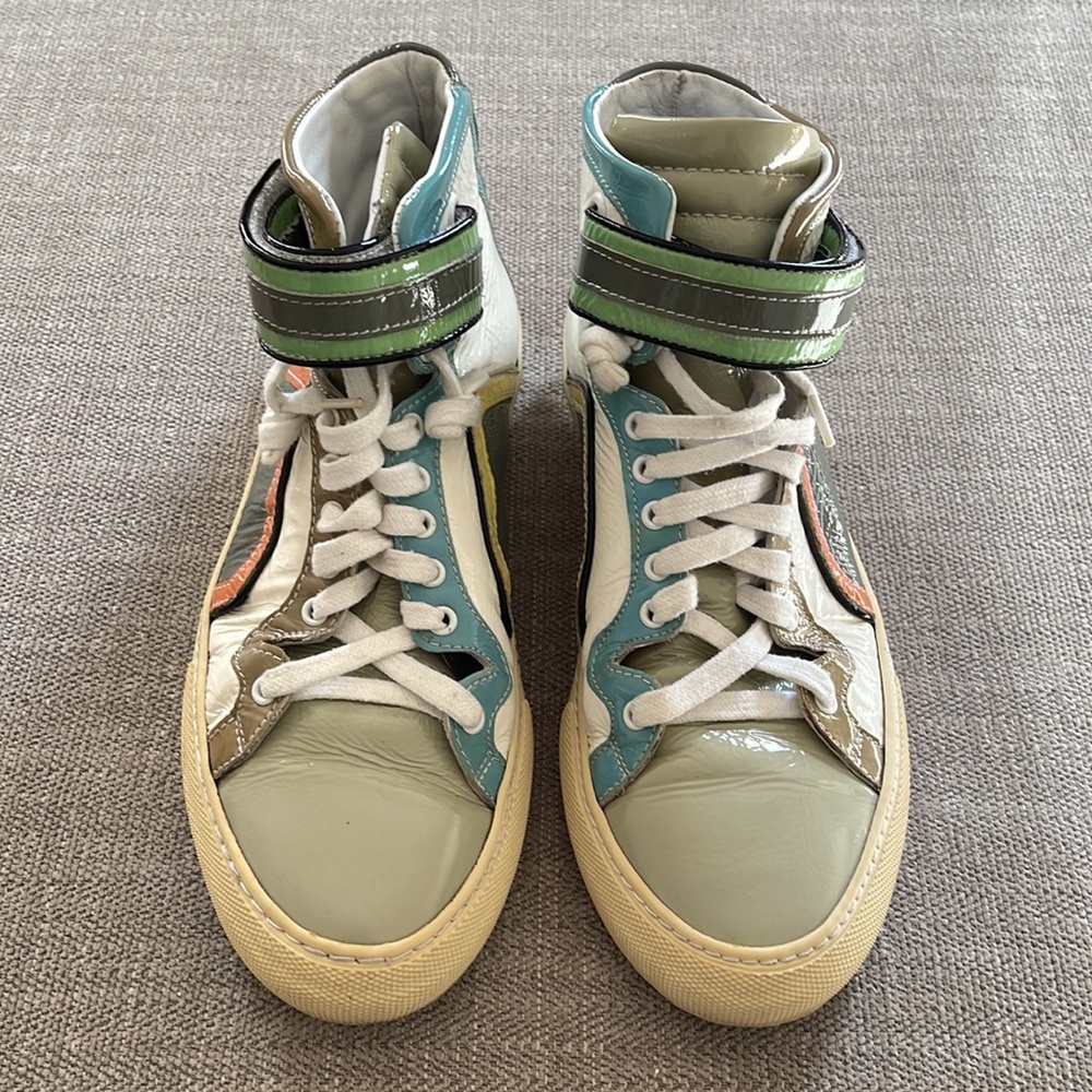 PIERRE HARDY PATENT LEATHER HIGH TOP SNEAKERS 42 - Picture 3 of 7